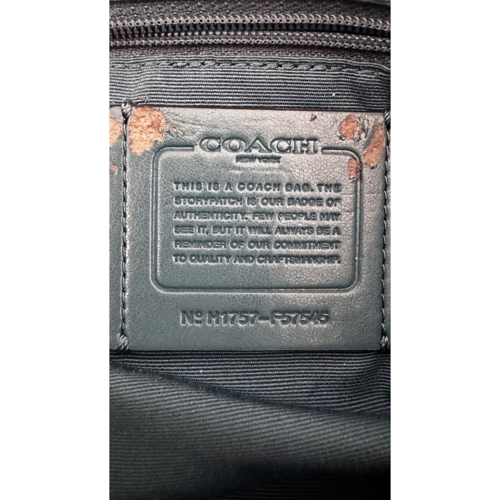 Coach Lexy F57545 Teal Blue Pebbled Leather Hobo Shoulder Bag Gold Hardware - Picture 6 of 12